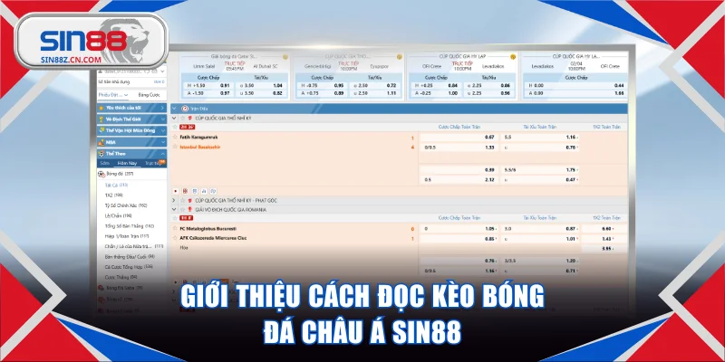Giới thiệu cách đọc kèo bóng đá châu Á SIN88
